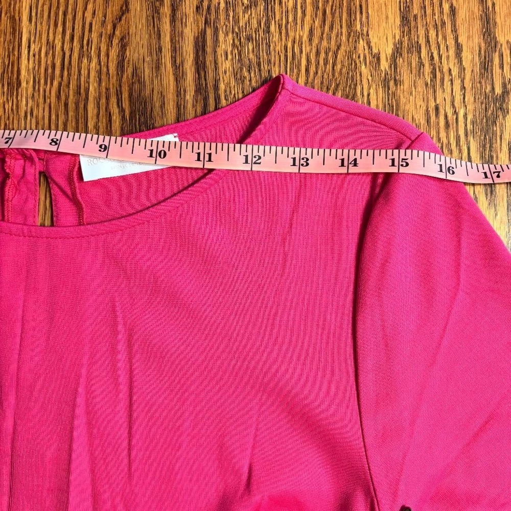 Rocco Ragni Pink Short Sleeve Midi Dress MSRP $425.00 Size Med Made in‎ Italy - Picture 8 of 14
